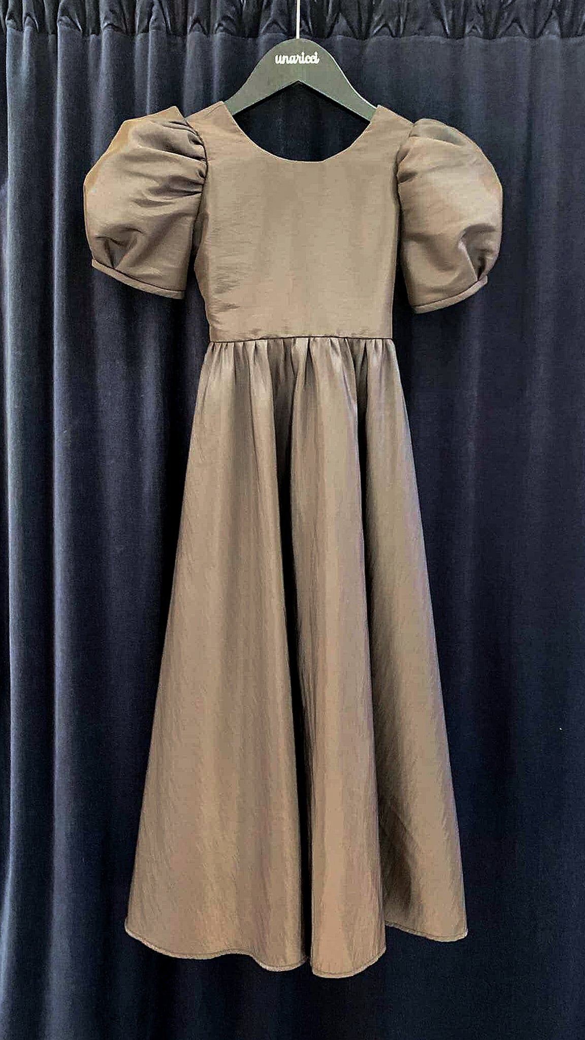 Puff Sleeve Maxi Dress - Dark Brown