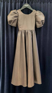 Puff Sleeve Maxi Dress - Dark Brown