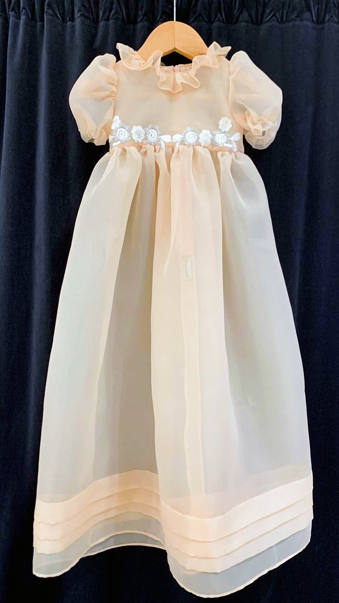 Baptismal Gown with Lace in Nude