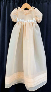 Baptismal Gown with Lace in Nude