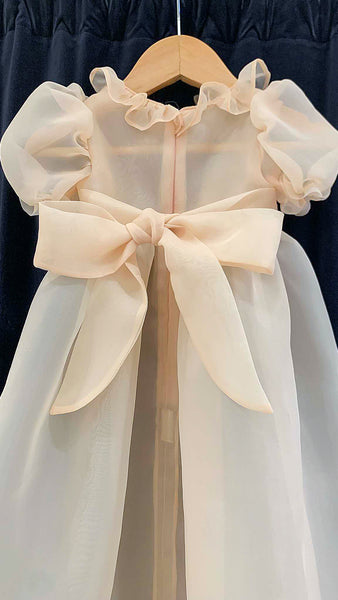 Baptismal Gown with Lace in Nude