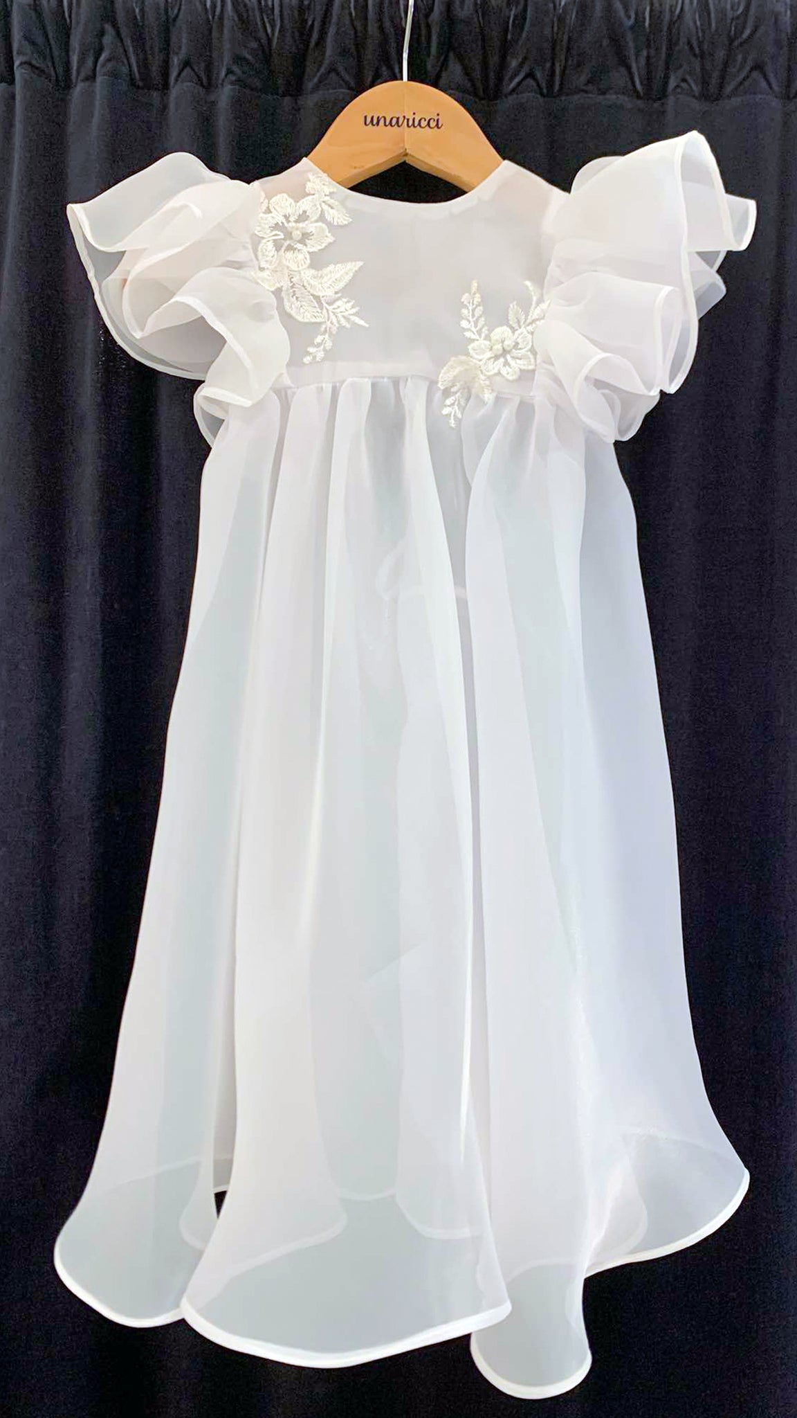 Baptismal Gown with Lace in White