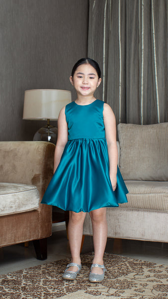Sleeveless Mushroom Dress - Teal Blue