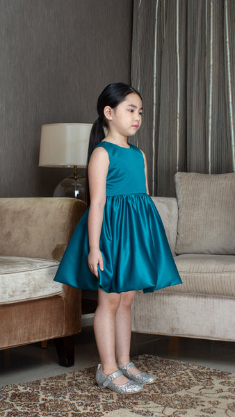 Sleeveless Mushroom Dress - Teal Blue