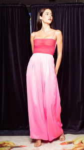 Darabe Wide Hem Jumpsuit - Neon Pink Crepe