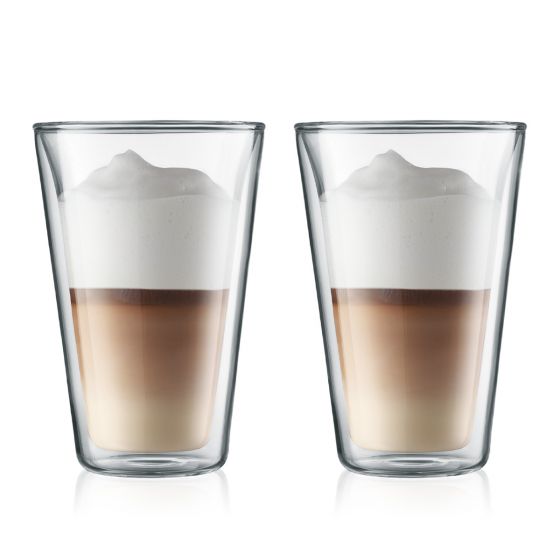 Bodum Canteen Double Wall Glass (2pcs) Large 13.5oz, Transparent
