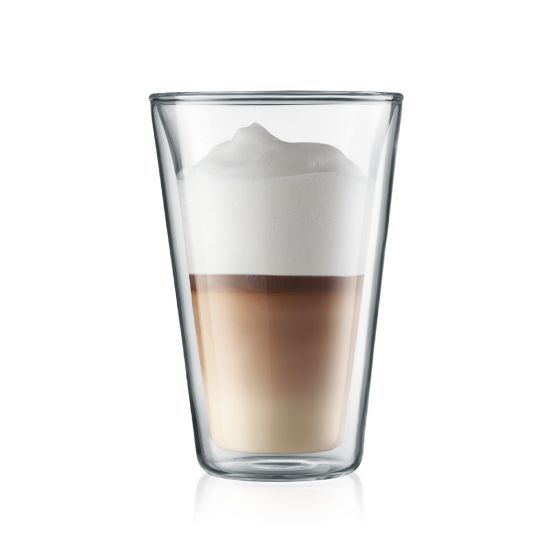 Bodum Canteen Double Wall Glass (2pcs) Large 13.5oz, Transparent