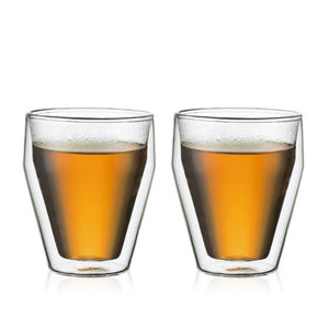 Bodum Titlis Double Wall Glass (2pcs) Small 8oz Stackable, Transparent