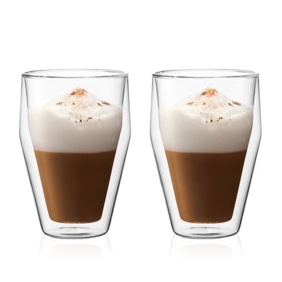 Bodum Titlis Double Wall Glass (2pcs) Medium 12oz Stackable, Transparent