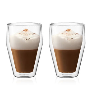 Bodum Titlis Double Wall Glass (2pcs) Medium 12oz Stackable, Transparent