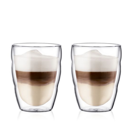 Bodum Pilatus Double Wall Glass (2pcs) Small 8oz, Transparent