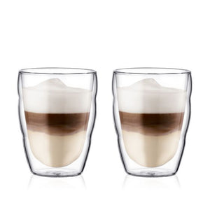 Bodum Pilatus Double Wall Glass (2pcs) Small 8oz, Transparent