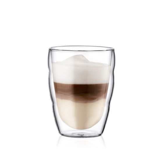 Bodum Pilatus Double Wall Glass (2pcs) Small 8oz, Transparent