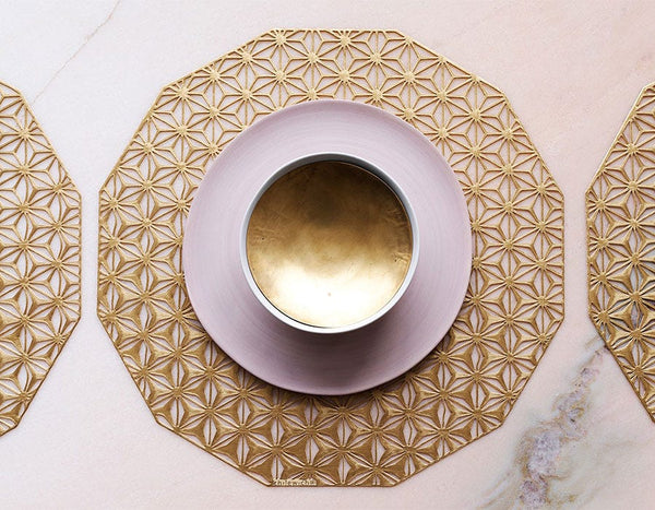 Chilewich Pressed Kaleidoscope Round 14" Brass