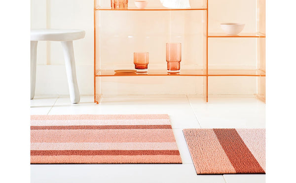 Chilewich Shag Bold Stripe Utility Mat Peach