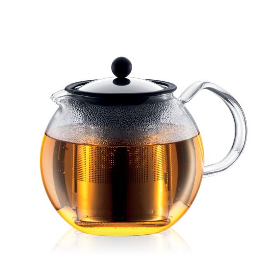 Bodum Assam Tea Press with Stainless Steel Filter 34oz Chrome-Shiny