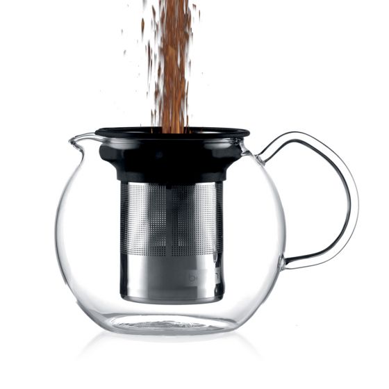 Bodum Assam Tea Press with Stainless Steel Filter 34oz Chrome-Shiny