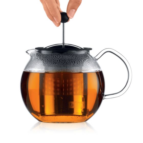Bodum Assam Tea Press with Stainless Steel Filter 34oz Chrome-Shiny