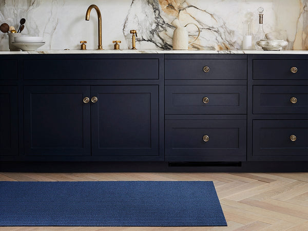 Chilewich Breton Stripe Shag Utility Mat Blueberry