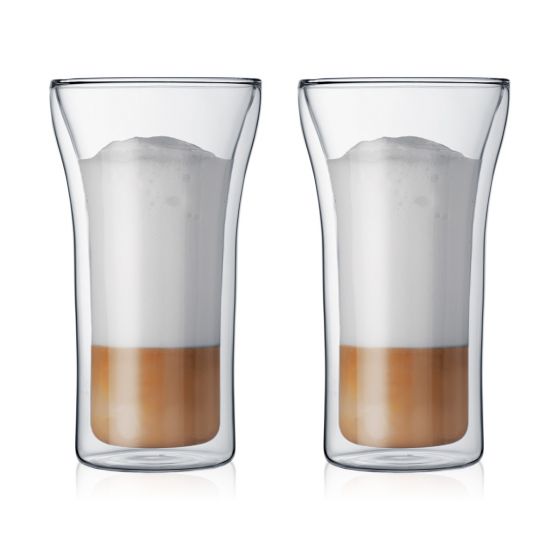 Bodum Assam Double Wall Glass (2pcs) Large 13.5oz, Transparent