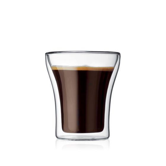 Bodum Assam Double Wall Glass (2pcs) Small 6oz, Transparent