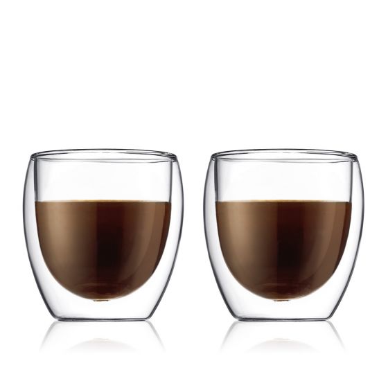 Bodum Pavina Double Wall Glass (2pcs) Small 8oz, Transparent