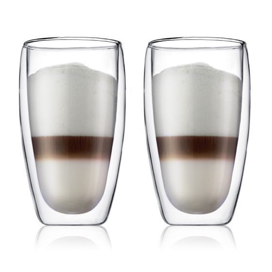 Bodum Pavina Double Wall Glass (2pcs) Large 15oz, Transparent