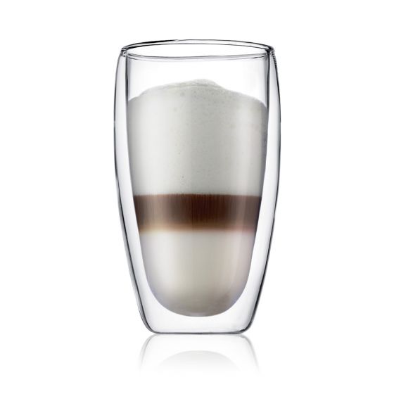 Bodum Pavina Double Wall Glass (2pcs) Large 15oz, Transparent