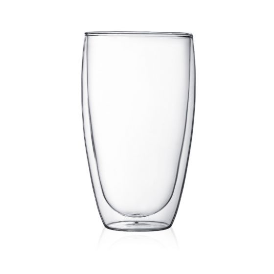 Bodum Pavina Double Wall Glass (2pcs) Large 15oz, Transparent
