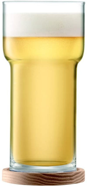 LSA Utility Beer Glass & Ash Coaster 550ml Clear (Set of 2)