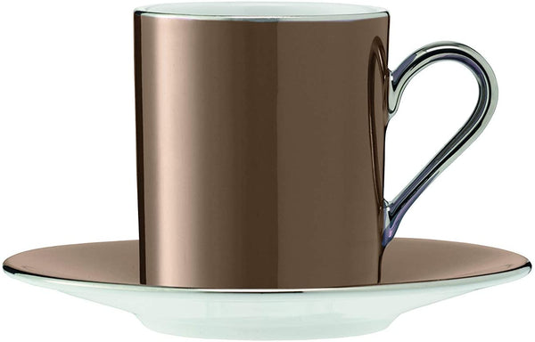 LSA Polka Coffee Cup & Saucer 0.1L (Set of 4) Metallic Assorted