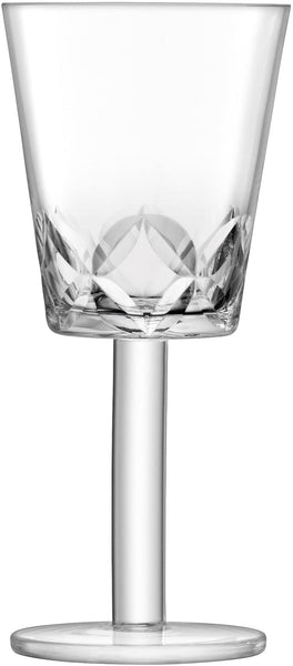 LSA Tatra White Wine Glass 300ml Clear, Star/Flower Cut (Set of 4)