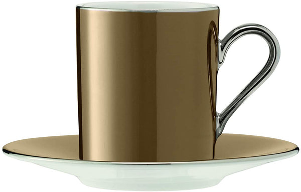 LSA Polka Coffee Cup & Saucer 0.1L (Set of 4) Metallic Assorted