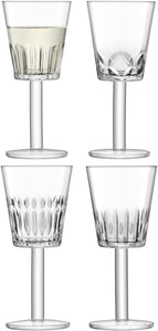 LSA Tatra White Wine Glass 300ml Clear, Star/Flower Cut (Set of 4)