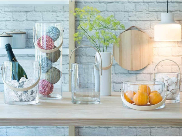 LSA Circle Container and Ash Handle H24m Clear