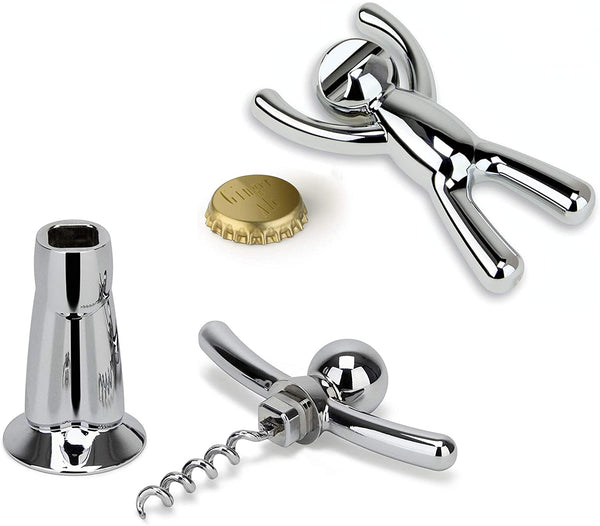 Umbra Buddy Opener + Corkscrew Set Chrome