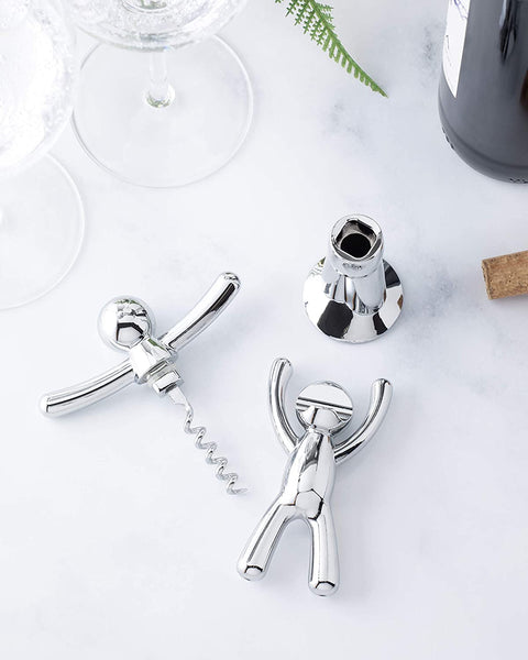 Umbra Buddy Opener + Corkscrew Set Chrome