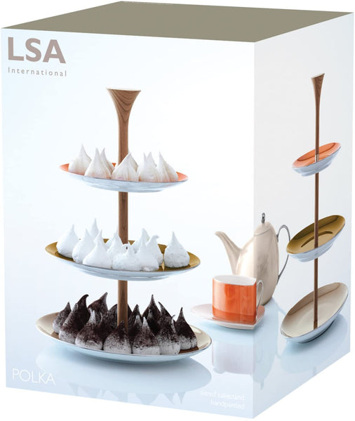 LSA Polka Tiered Cakestand dia:37cm Metallic Assorted