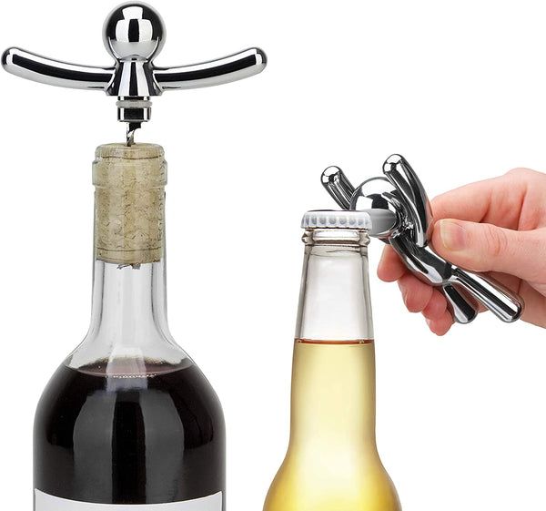 Umbra Buddy Opener + Corkscrew Set Chrome