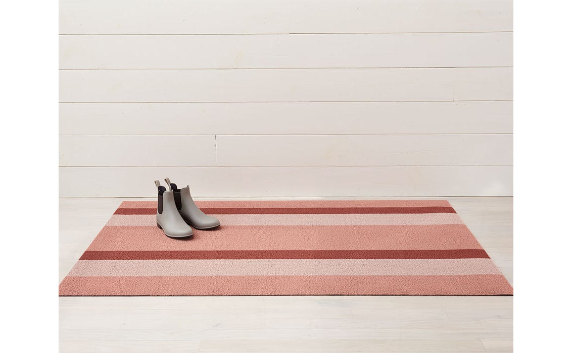 Chilewich Shag Bold Stripe Doormat Peach