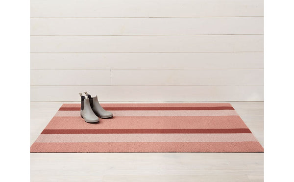 Chilewich Shag Bold Stripe Doormat Peach