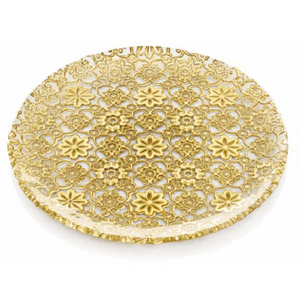 IVV Arabesque Platter 37cm Gold Leaf Decoration