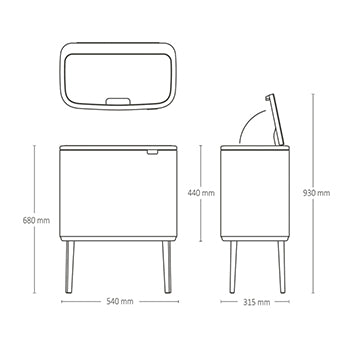 Brabantia Waste Bo Touch Bin 36L