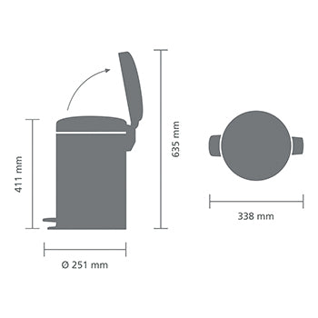 Brabantia Pedal Bin Silent NewIcon 12L