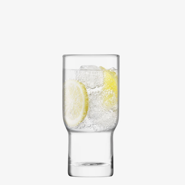 LSA Utility Highball Clear & Ash Coaster 390ml (Set of 2)