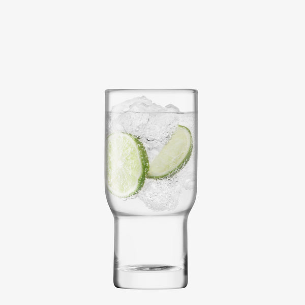 LSA Utility Highball Clear & Ash Coaster 390ml (Set of 2)