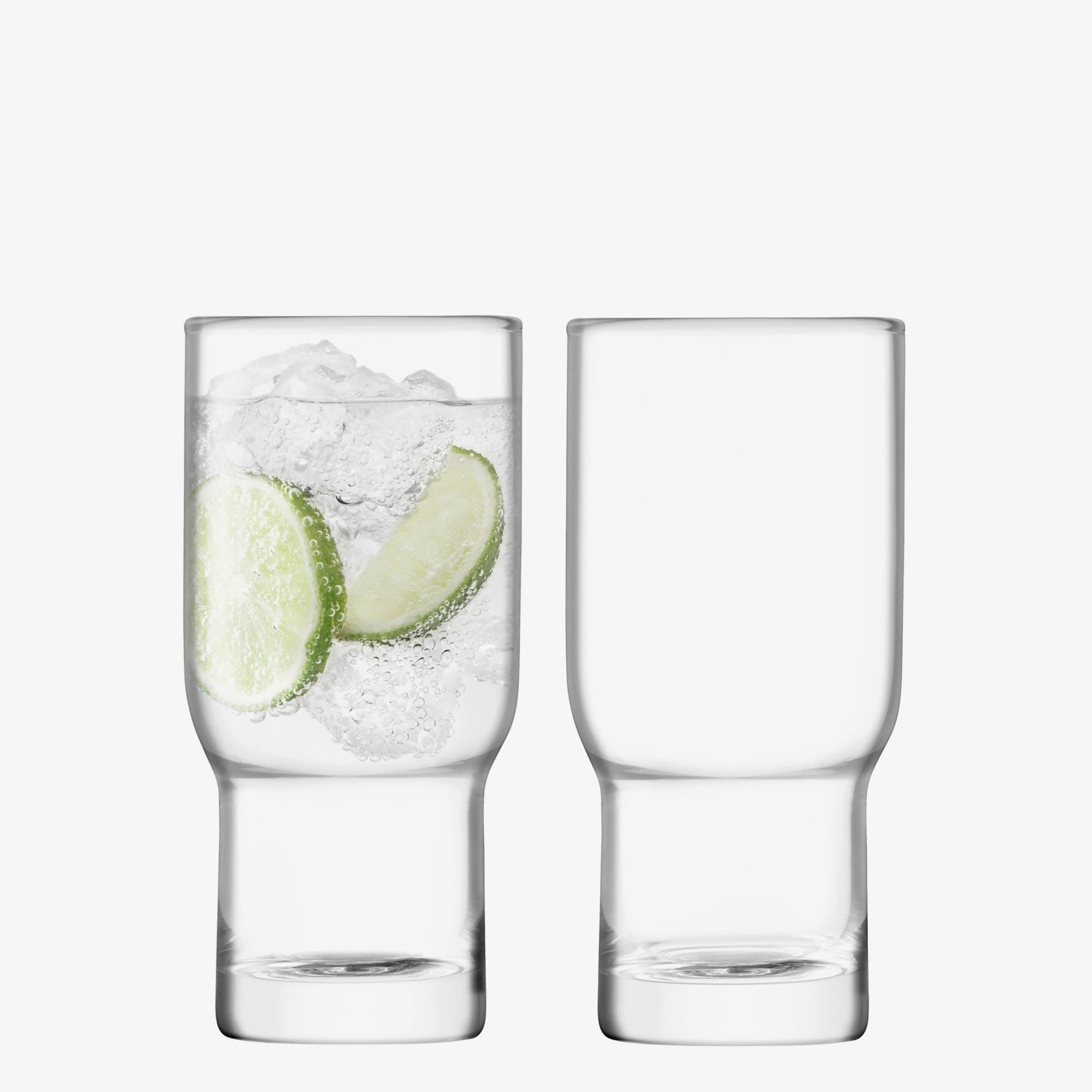 LSA Utility Highball Clear & Ash Coaster 390ml (Set of 2)