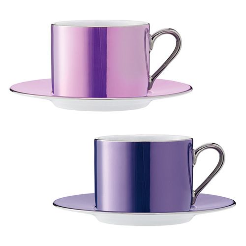 LSA Polka Teacup and Saucer 250ml (Set of 4) Pastel Assorted