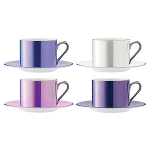 LSA Polka Teacup and Saucer 250ml (Set of 4) Pastel Assorted