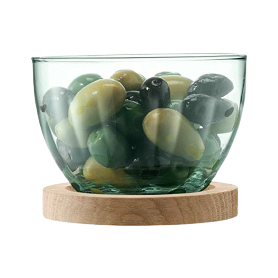 LSA Mia Serving Dish & Oak Base 12cm